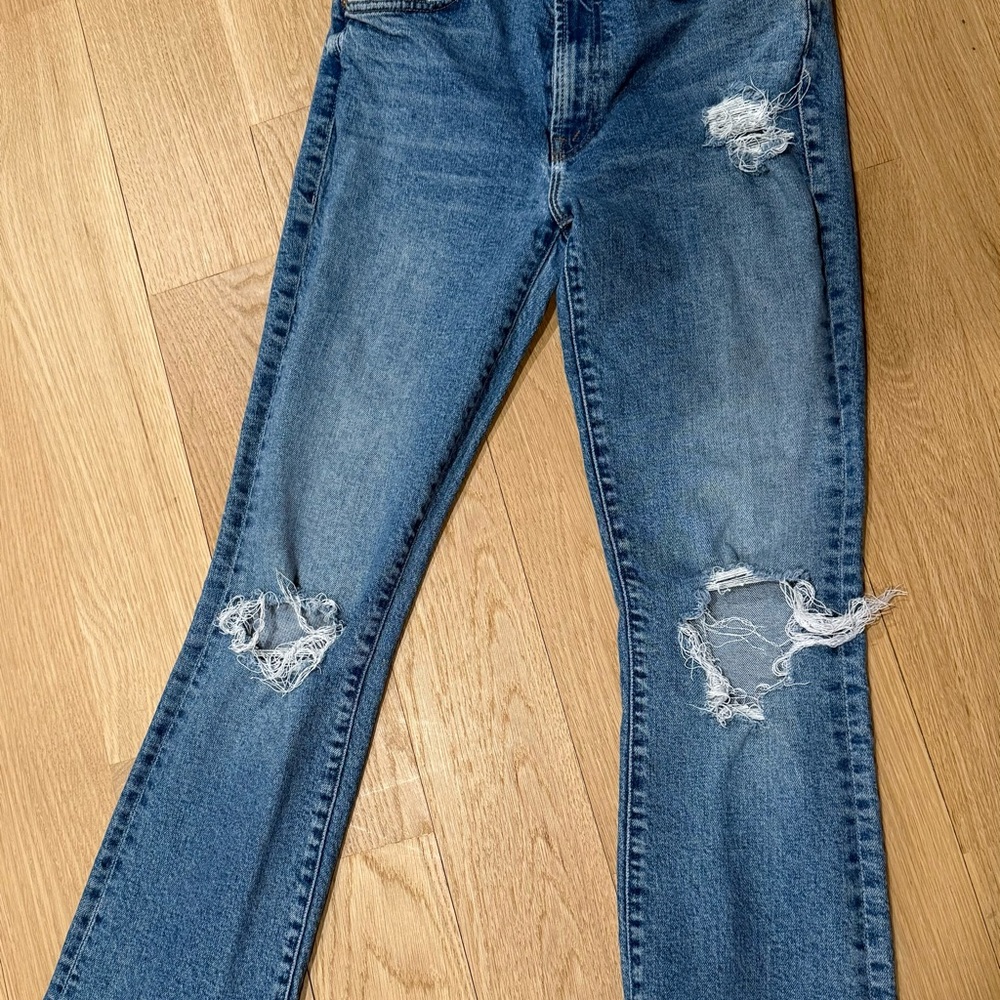 MOTHER Blue Distressed Jeans Size 27